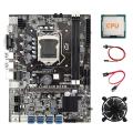 B75 Eth Mining Motherboard+cpu+cooling Fan+sata Cable+switch Cable