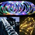 100 Leds Solar String Light Waterproof Rope Tube Lights Warm White