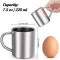 Set Of 4 Coffee Mug with Handle Double Walled Cups 220ml for Home Rv