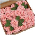 Artificial Rose Flowers, Pink Roses Real Touch Foam Fake Rose Bulk