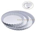 3 Pack(6, 8, 9 Inch) Tart Pan and Quiche Pan with Base Bottom(silver)