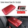 Car Central Armrest Box Panel Carbon Fiber Red for Honda Civic 2022