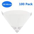 100 Pack 100 Micrometre Cone Paint Strainers with Fine Nylon Mesh
