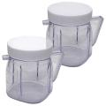 For Oster Blender Parts, Cup Mini Plastic Jars with Lids (2 Pack)