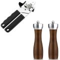 Salt and Pepper Grinder Set, Premium Beech Wood Salt Grinder