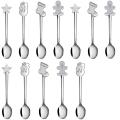 12 Pieces Christmas Spoon Stainless Steel for Coffee Tea Soup Sugar