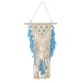 Hand Knotted Macrame Wall Art Cotton Bohemian Tapestry with Tassel