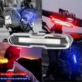 Usb Led Bicycle Rear Light 5 Light Mode Headlights with Red + Blue