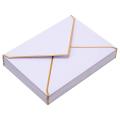 100 Pack A7 Envelopes V Flap Envelopes with Gold Borders (white)