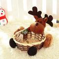 Christmas Candy Storage Box Xmas Decoration Ornament Elk Gift Basket