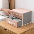Foldable Home Underwear Storage Box (pink Double Layer Two Draw)