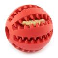 Dog Teeth Cleaning Balls,chewing Food Toys Ball Rubber(red)