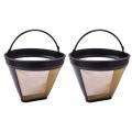 2 Pcs Reusable Cone Style Coffee Filter for Machines and Brewers