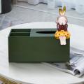 European Resin Rabbit Ears Girl Tissue Box Large Capacity B