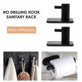 Self Adhesive Toilet Roll Holder,4 Adhesive Hooks,no Drilling Black