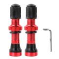 2pcs Bicycle Schrader A/v Valves 40mm for Mtb Tubeless Rims,red