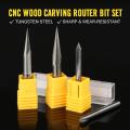 Cnc Router Bits Set 1/4 Shank, Profile Bit, Tungsten Steel - 4pcs