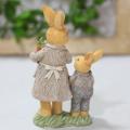 Resin Bunny Ornament with Carrot Basket Happy Easter Home Decoration