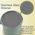 Bacon Grease Container with Strainer Fine Mesh 1.4l