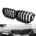 Car Carbon Fiber Glossy Black Grill For-bmw 3 Series 2009-2011