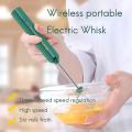 Usb Rechargeable Electric Whisk Egg Beater Handheld Blender Green