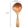2 Pcs Wooden Soup Ladle Long Handle Large Spoon Wood Scoop Kitchen