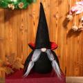 4 Pcs Halloween Gnomes Plush Decor, Black Witch Cloak Hat Halloween