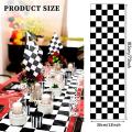 10 Pack Table Runner Polyester Decor Classic Black and White Lattice