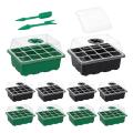 10 Packs Seed Starter Trays with Dome and Base Greenhouse Grow Trays