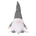 Christmas Gnomes Sequin Cap Rudolph Led Light Santa Doll (gray)