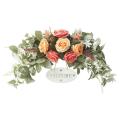 Artificial Wreath Lintel Decoration Wedding Arrangement(pink+yellow)