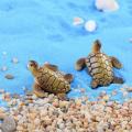 2x Mini Sea Turtle Model Resin Figurines Fish Tank Accessories