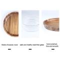 Creative Glass Nuts & Dry Storage Box with Wooden Lid for Kitchen,b