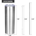4 Pack Stainless Steel Tumbler 20oz Insulated Tumbler Cups-silver