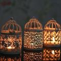 3 Pack Hanging Antique Moroccan Hollow Holder Bird Cage Candlestick