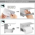 Self-adhesive Toilet Paper Holder with 2 Towel Hooks, Toilet Holder