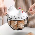 Egg Basket, Wrought Wire Restaurant Basket,kitchen Hen Decor (white)