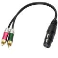 Male Xlr to 2x Rca Connection Audio Cable Left and Right Channel