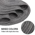 12 Pcs Round Placemats and Coasters Set(15 Inchx15 Inch) Gray