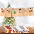 Christmas Advent Calendar Bags 24 Days Calendar Kraft Gift Bags