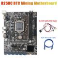 B250c Miner Motherboard+switch Cable with Light+rj45 Cable Lga1151