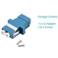 Lc Fiber Optic Adapter - Lc to Lc Duplex Singlemode Coupler - 5 Pack