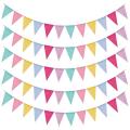 5 Pack Bunting 60 Flags Garden Linen Triple-cornered Decor for Party