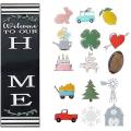 Welcome Sign Wooden Hanging Sign for Front Porch Wreaths