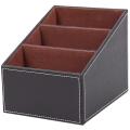 1pcs Remote Control Cd Organizer Phone Desktop Storage Box(brown)