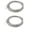 2x 5mm Dia Steel Pvc Coated, Cable 10 Meters Transparent + Silver