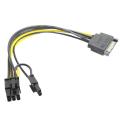 15pin Sata Male to 8pin(6+2) Pci-e Power Cable for Graphic Card(1pcs)