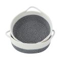 2-pack Cotton Rope Baskets, Fabric Tray, for Fruits, Jewelry, Keys,1