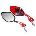 Screw Diameter 10mm / 8mm Side Mirrors for Motorcycle Scooter Red