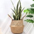 Woven Straw Belly Basket for Storage Plant Pot Basket and Laundry